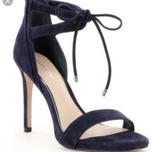 Gianni Bini navy suede tie heels